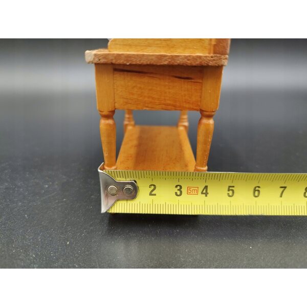 Mini mobili 1:12 lavabo con ciotola in legno e vetro per collezionisti