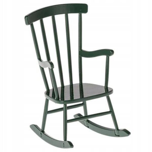 Fotel bujany verde Maileg per bambole e topolini in metallo 11 cm