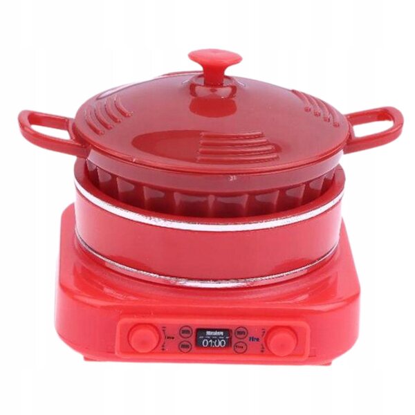Mini Cucina Induzione Miniatura 1:12 Realistica Rosso 4x4,3x4,5 cm
