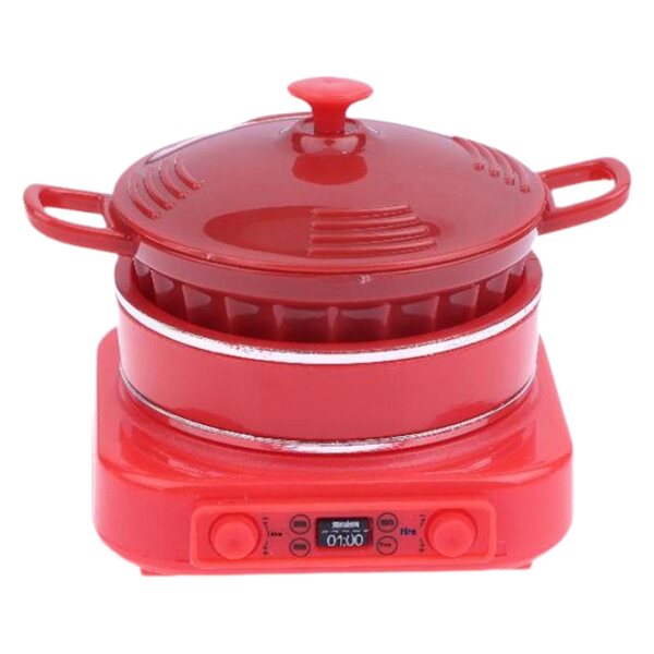 Mini Cucina Induzione Miniatura 1:12 Realistica Rosso 4x4,3x4,5 cm