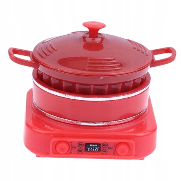 Mini Cucina Induzione Miniatura 1:12 Realistica Rosso 4x4,3x4,5 cm