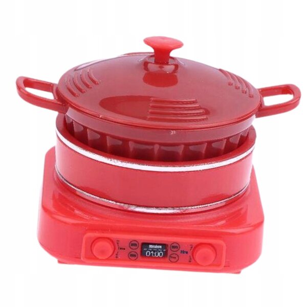 Mini Cucina Induzione Miniatura 1:12 Realistica Rosso 4x4,3x4,5 cm