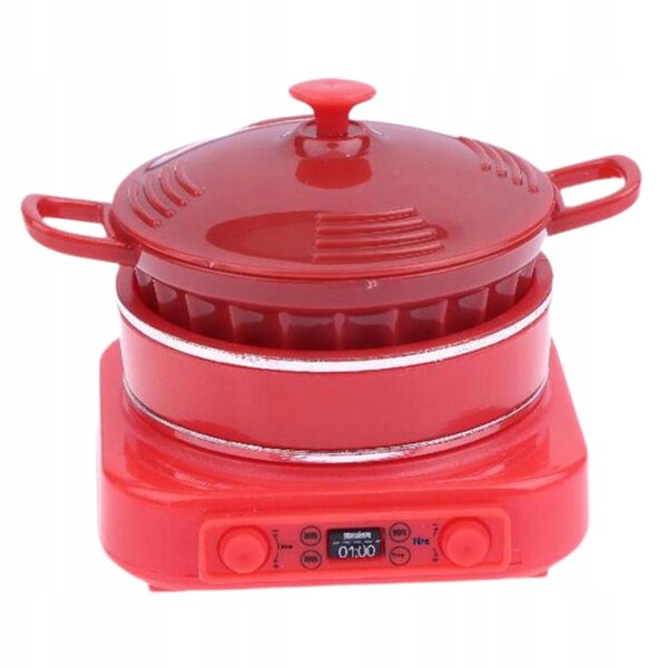 Mini Cucina Induzione Miniatura 1:12 Realistica Rosso 4x4,3x4,5 cm