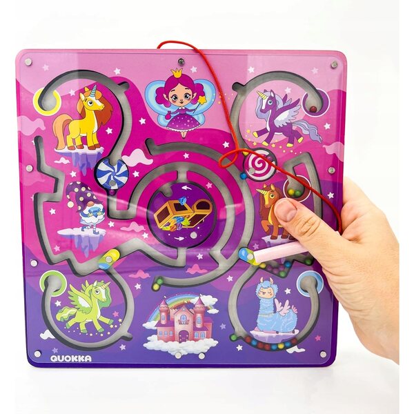 Gioco Montessori Labirinto Magnetico in Legno con Unicorno per Bambini 2-6 Anni