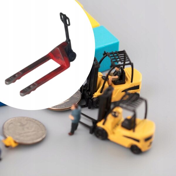 Gabelstapler-Diorama-Modell 1/64 Rot – realistischer Miniatur-Gabelhubwagen