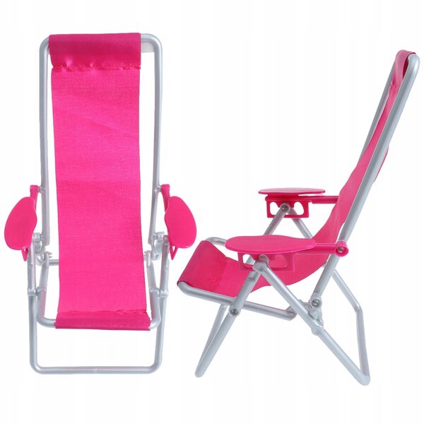 Mini klappbare Puppenhaus-Strandstühle, 2er-Set, Rosa