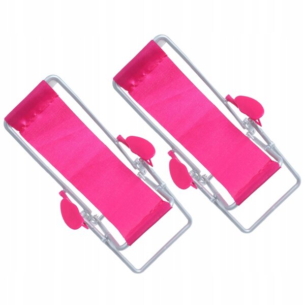 Mini klappbare Puppenhaus-Strandstühle, 2er-Set, Rosa