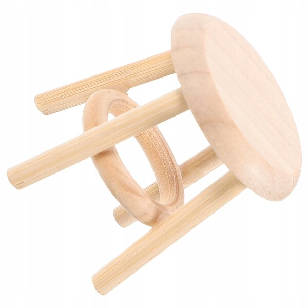 Mini-Holzhocker für Miniatur-Hausdekorationen 1:12 Beige