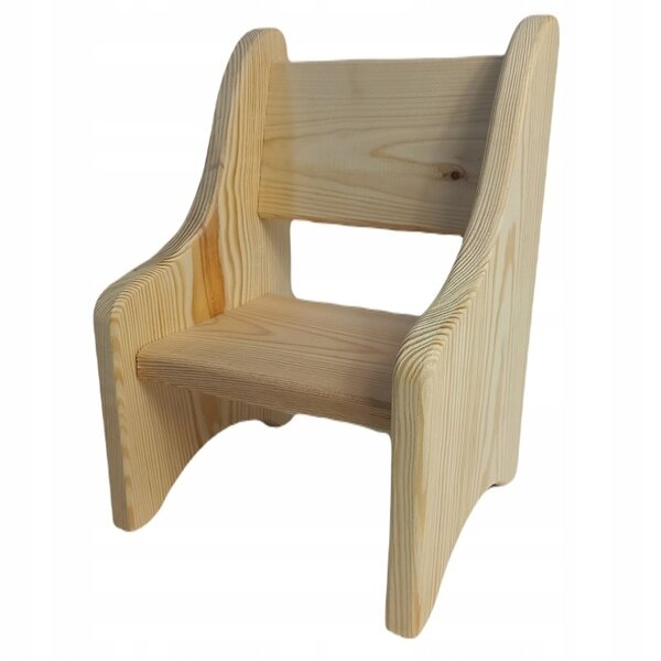 Massiver Holzstuhl 28,5 cm für Puppen mit abgerundeten Kanten und sicher