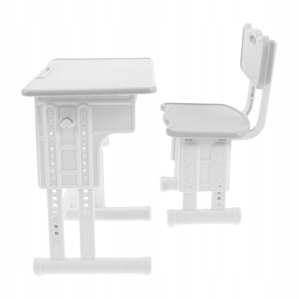 1:12 Graues Mini-Möbelset für Puppenhaus, Arbeitstisch und Stühle