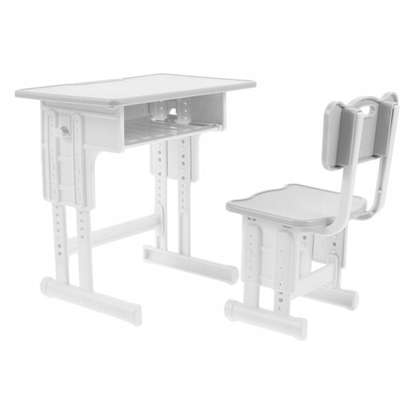 1:12 Graues Mini-Möbelset für Puppenhaus, Arbeitstisch und Stühle