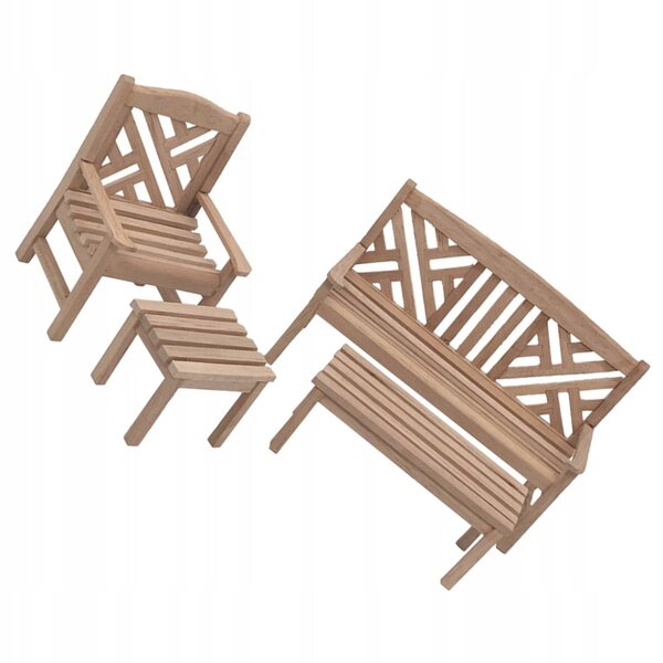 Mini-Gartenmöbel-Set aus Holz für Kinder: 4 kreative und widerstandsfähige Elemente