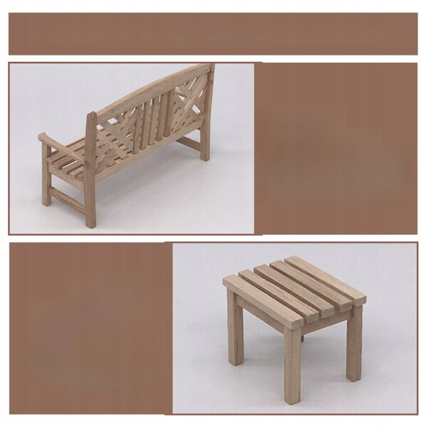 Mini-Gartenmöbel-Set aus Holz für Kinder: 4 kreative und widerstandsfähige Elemente