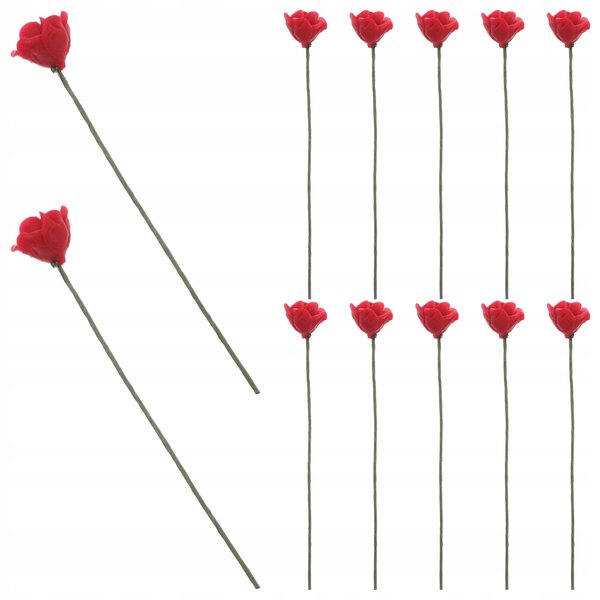 12 künstliche rote Mini-Rosen für Dominion- und Puppendekorationen