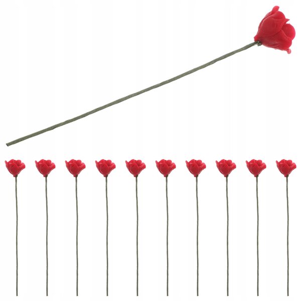 12 künstliche rote Mini-Rosen für Dominion- und Puppendekorationen