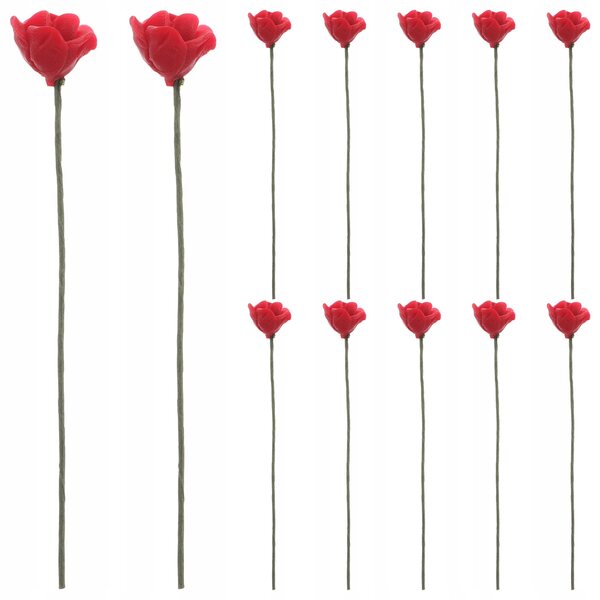 12 künstliche rote Mini-Rosen für Dominion- und Puppendekorationen