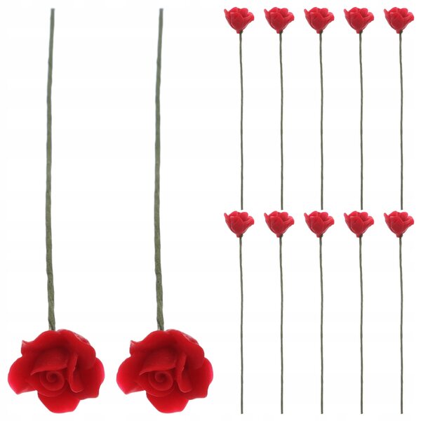 12 künstliche rote Mini-Rosen für Dominion- und Puppendekorationen