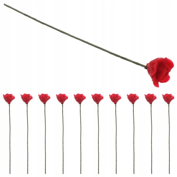 12 künstliche rote Mini-Rosen für Dominion- und Puppendekorationen