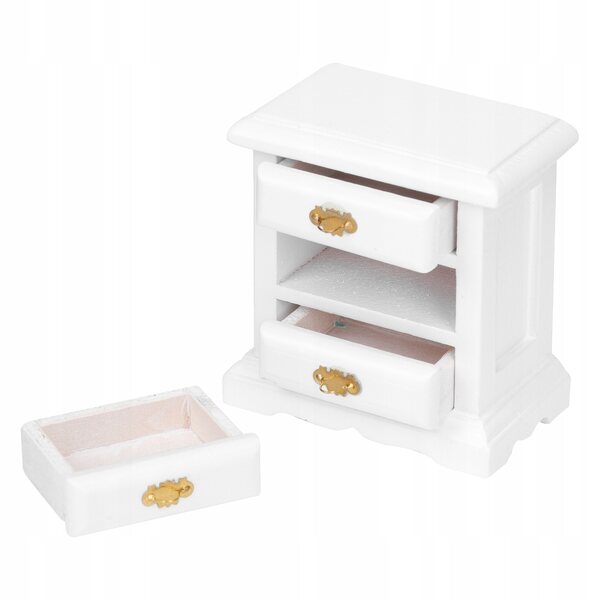 Mini Scaffale Domestico Bianco in Legno di Betulla per Casa delle Bambole