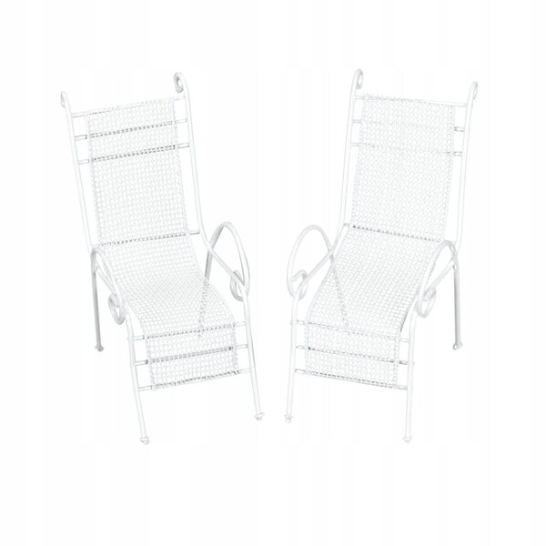Set Miniature Tavolo e Sedie in Metallo Bianco per Casa delle Bambole 1:12