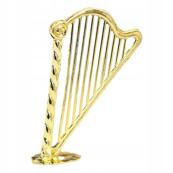 Miniatura Harpa Decorativa Vintage in Plastica per Case delle Bambole 7,5 cm