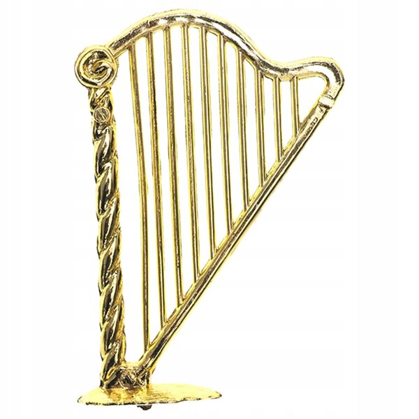 Miniatura Harpa Decorativa Vintage in Plastica per Case delle Bambole 7,5 cm