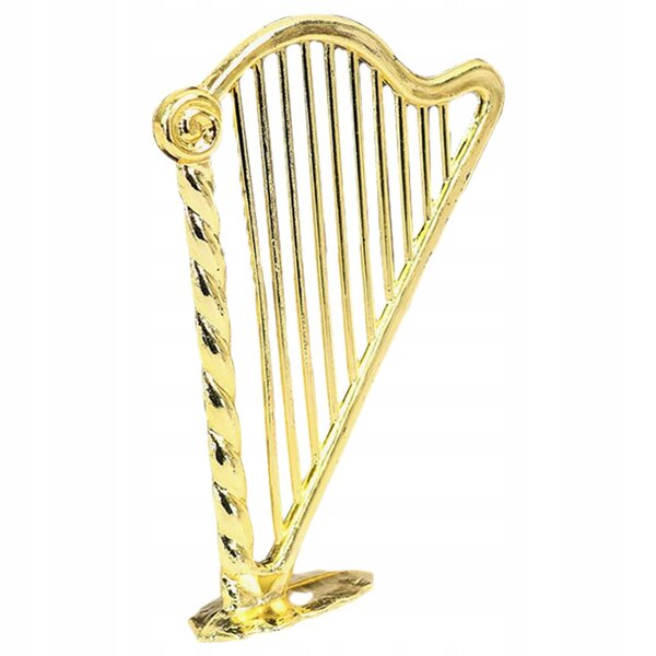 Miniatura Harpa Decorativa Vintage in Plastica per Case delle Bambole 7,5 cm