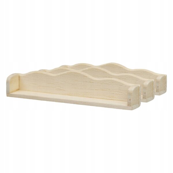 Set 3 mini mensole sospese in plastica per casa delle bambole, 9,3x2x1,5 cm