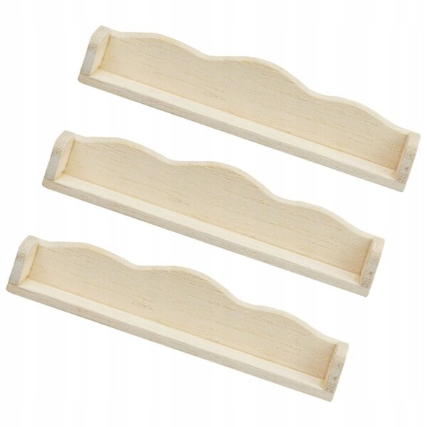 Set 3 mini mensole sospese in plastica per casa delle bambole, 9,3x2x1,5 cm