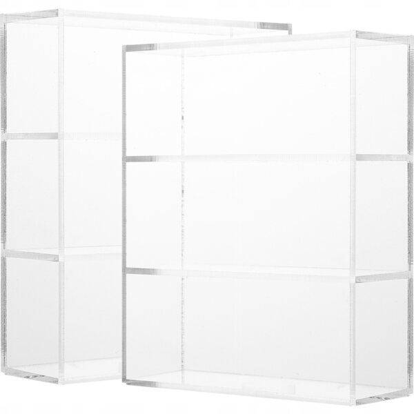 Miniatuur transparante vitrine met 2 acryl planken voor spelletjes en decoraties