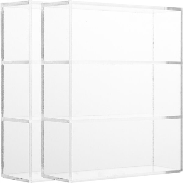 Miniatuur transparante vitrine met 2 acryl planken voor spelletjes en decoraties