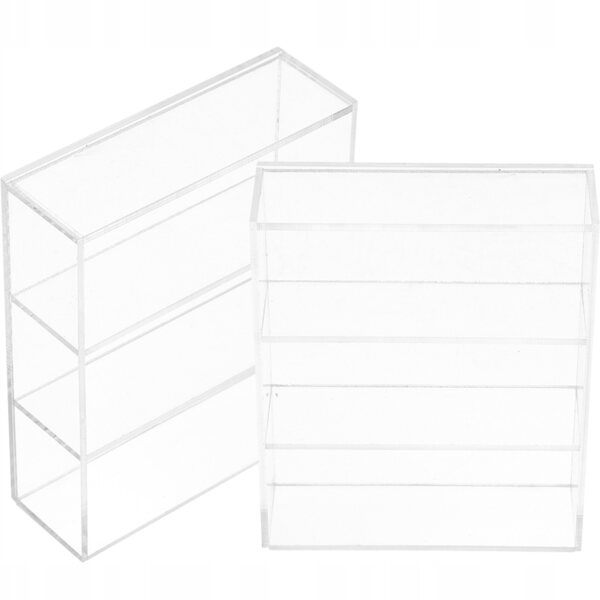 Miniatuur transparante vitrine met 2 acryl planken voor spelletjes en decoraties