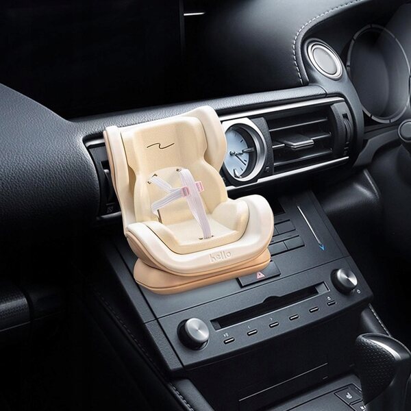 Fotelik per Bambole Decorazione Auto Beigie Facile da Montare 17x10 cm