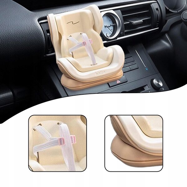 Fotelik per Bambole Decorazione Auto Beigie Facile da Montare 17x10 cm