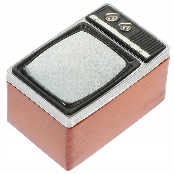 Dekorativer Mini-Fernseher für Puppenhäuser aus Holz und Metall, realistisch und widerstandsfähig