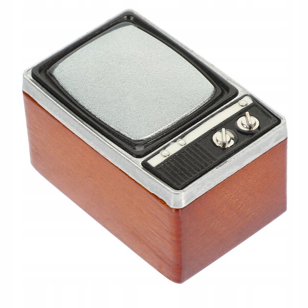 Dekorativer Mini-Fernseher für Puppenhäuser aus Holz und Metall, realistisch und widerstandsfähig