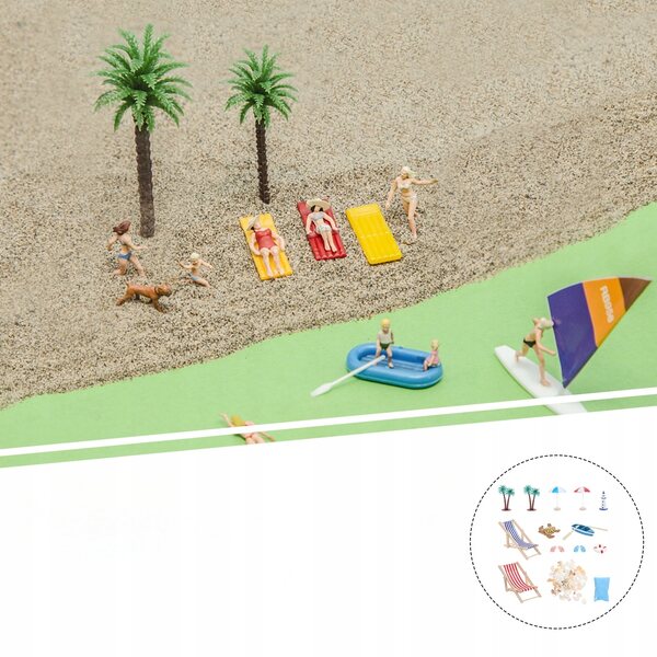 ZESTAW MINI PLAŻOWYCH OZDÓB W STYLU PLAŻOWYM DOMKU LALKI