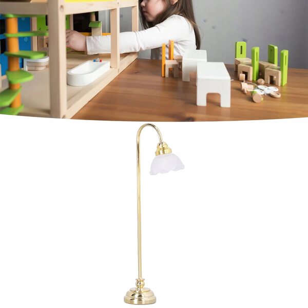 Miniatura lampada da terra vintage per casa delle bambole scala 1:12