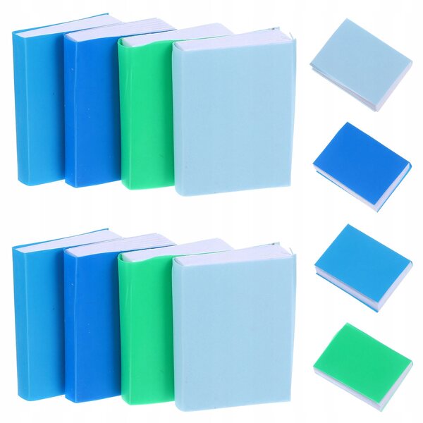 Lot de 12 mini livres vides pour maisons de poupées - Décorations en papier coloré