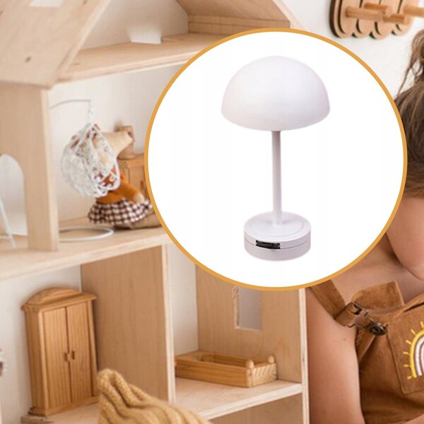 Lampa in metallo per casa delle bambole 1/12 stile moderno bianco miniatura