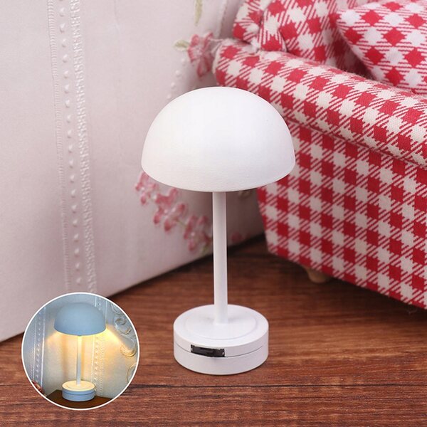 Lampa in metallo per casa delle bambole 1/12 stile moderno bianco miniatura
