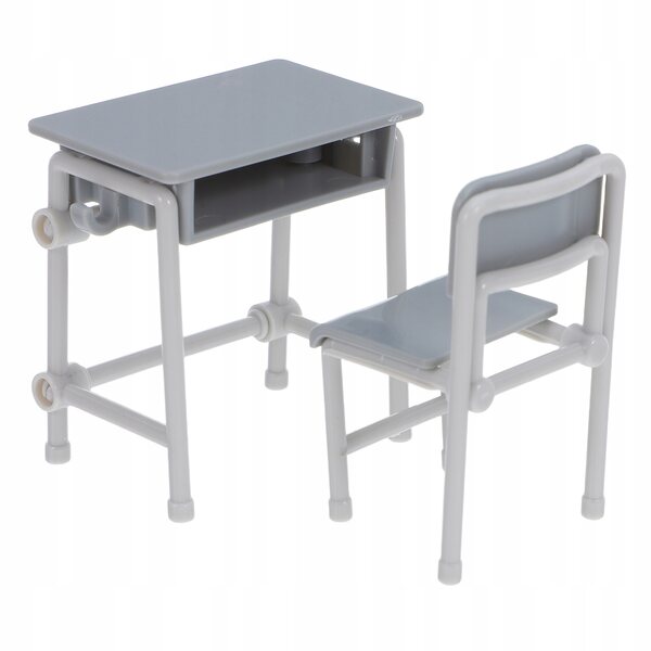 Miniatura set mobili scolastici per bambole tavolo e sedie in plastica dettagliata