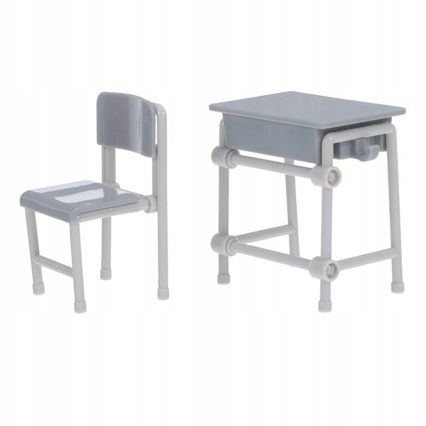 Miniatura set mobili scolastici per bambole tavolo e sedie in plastica dettagliata
