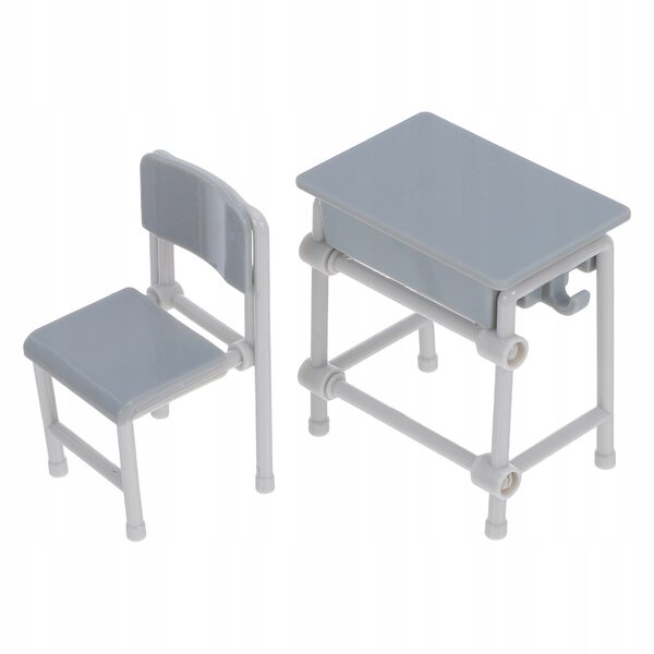 Miniatura set mobili scolastici per bambole tavolo e sedie in plastica dettagliata