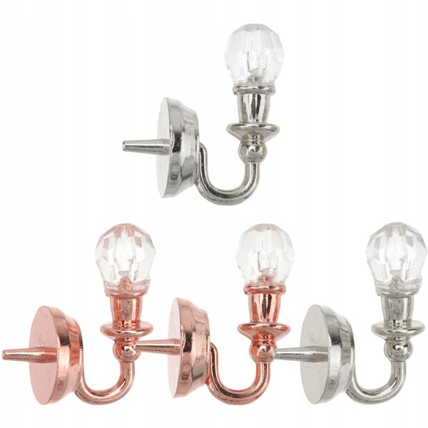 Lot de 4 appliques miniatures pour maisons de poupées en métal coloré