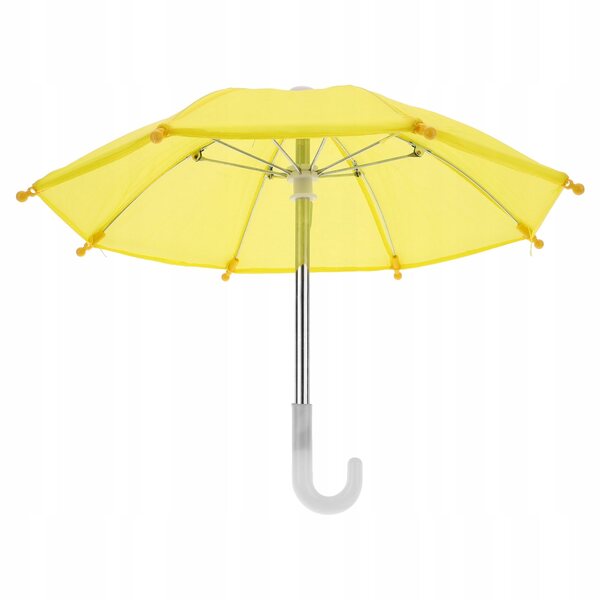 Mini parasola giallo decorativo per case e bambole, accessorio realistico