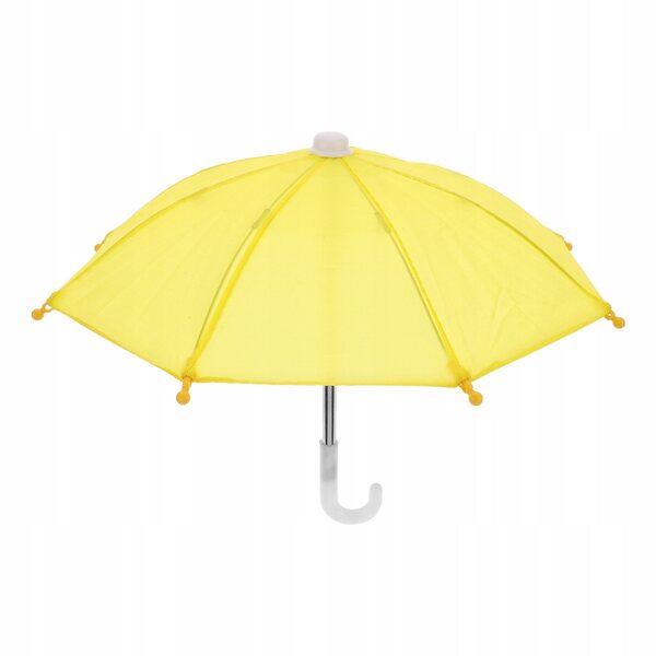 Mini parasola giallo decorativo per case e bambole, accessorio realistico
