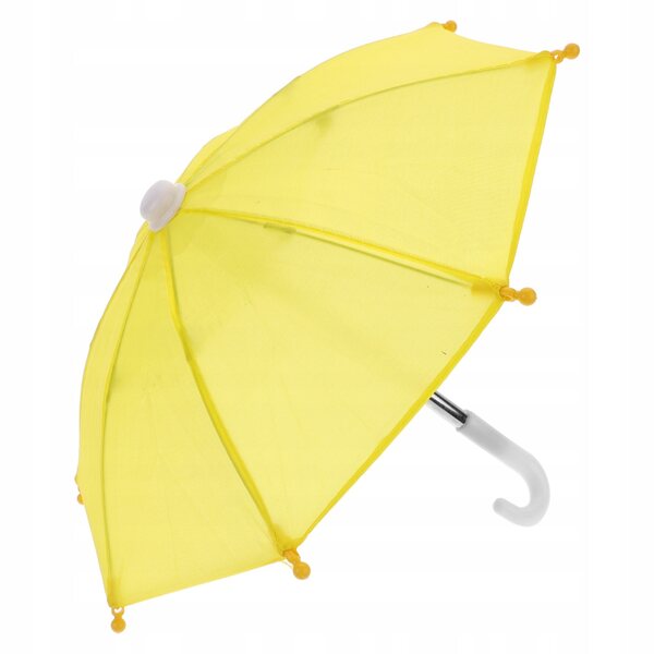 Mini parasola giallo decorativo per case e bambole, accessorio realistico