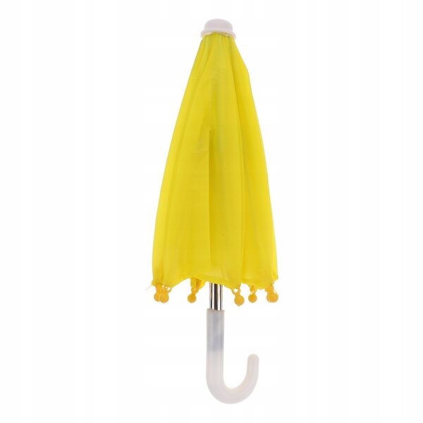 Mini parasola giallo decorativo per case e bambole, accessorio realistico