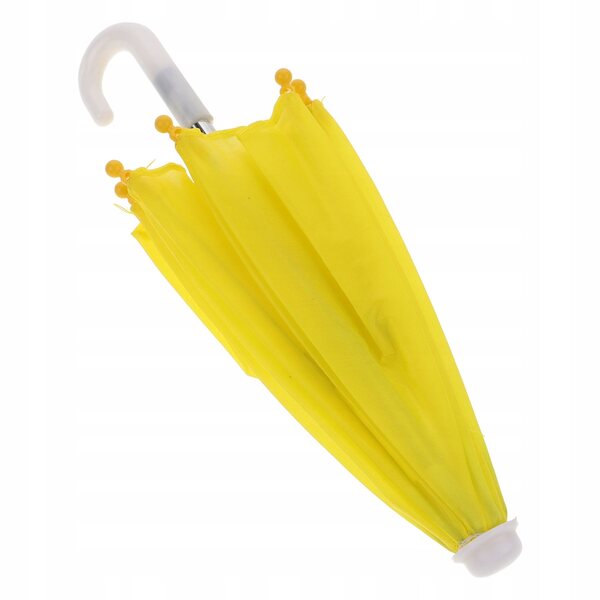 Mini parasola giallo decorativo per case e bambole, accessorio realistico